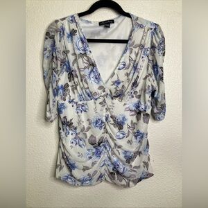 A Love Story Floral Babydoll Mesh Top Sz XL Coquette Fairy Romantic Y2K